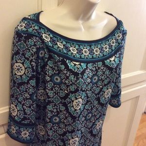 Max Studio dress in teal black and blue, L